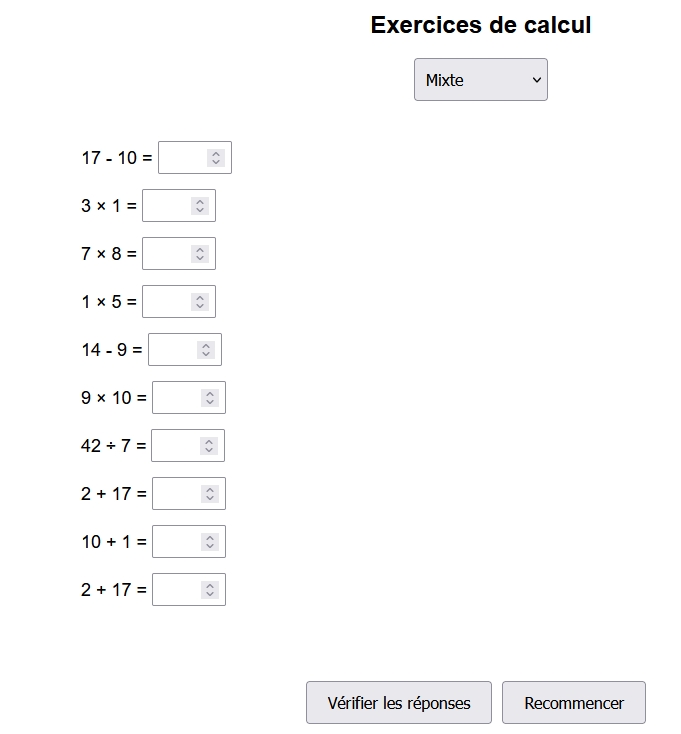 Illustration  du logiciel éducatif conçu pour aider les enfants à s'exercer au calcul