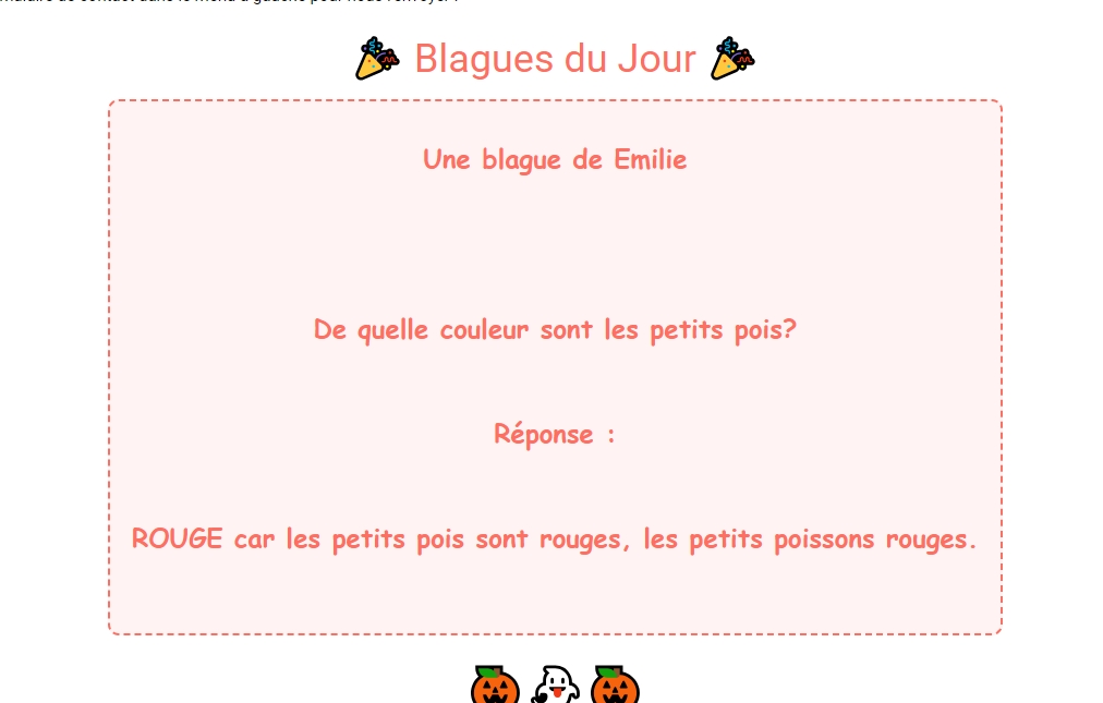 Illustration de l'application affichant des blagues amusantes pour les enfants